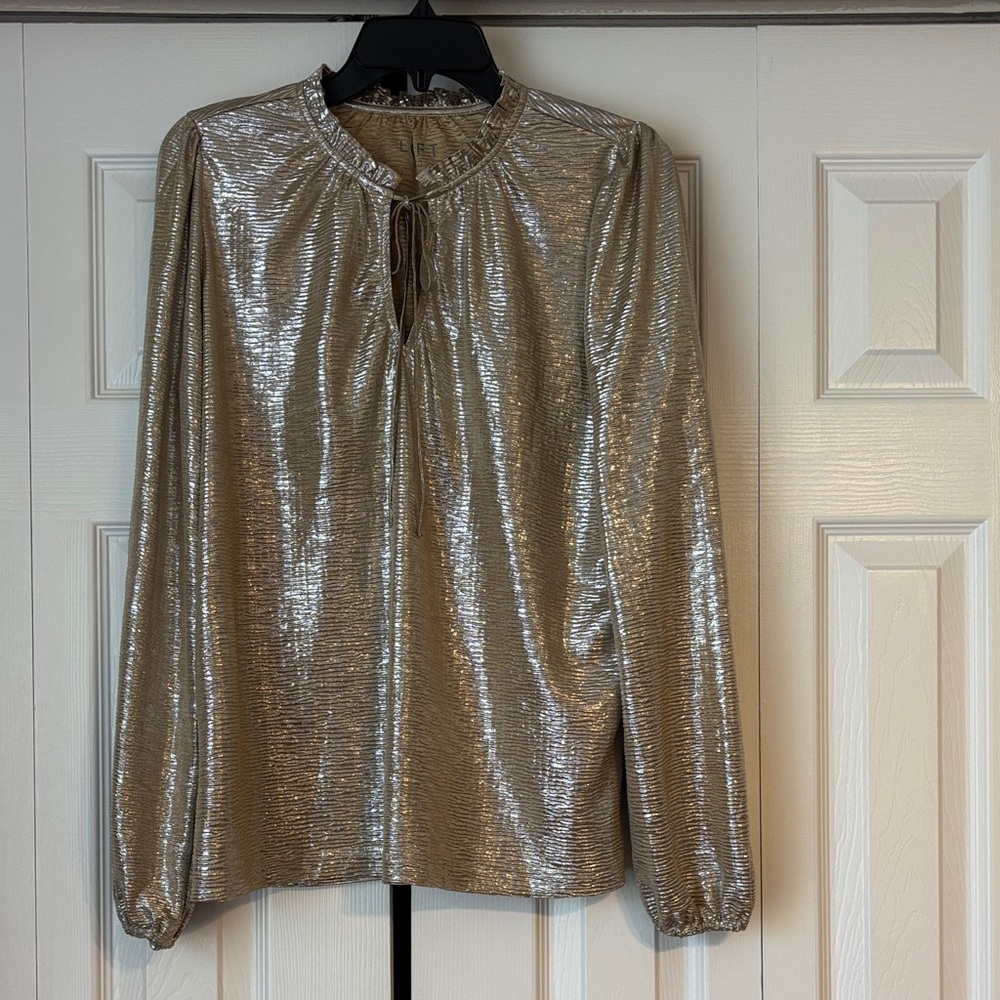 Loft Gold Metallic Shimmering Women's Top-Small